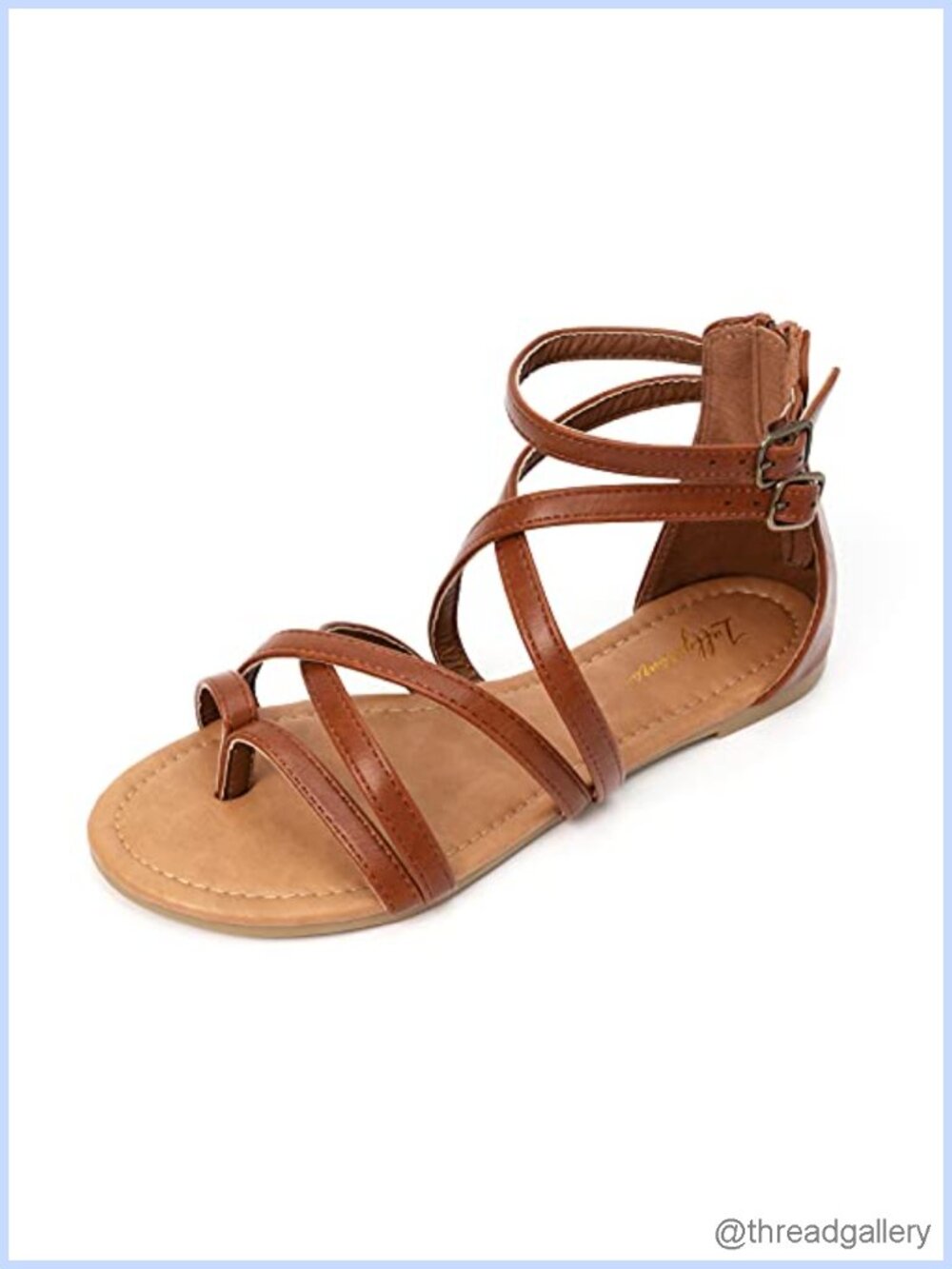 Luffymomo Gladiator Strap Flat Sandals Slip On Summer Casual